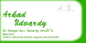 arkad udvardy business card